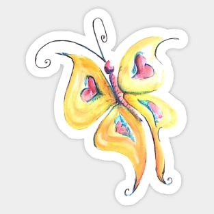 yellow butterflies Sticker